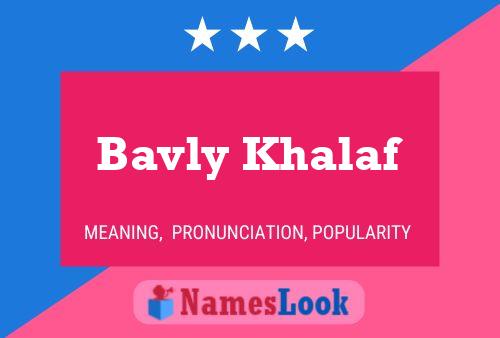 Bavly Khalaf Name Poster