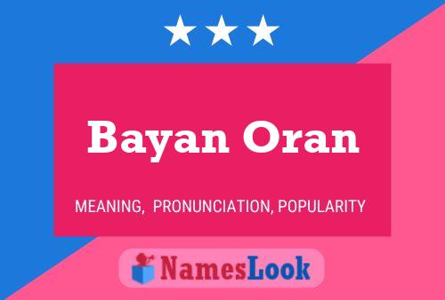 Bayan Oran Name Poster