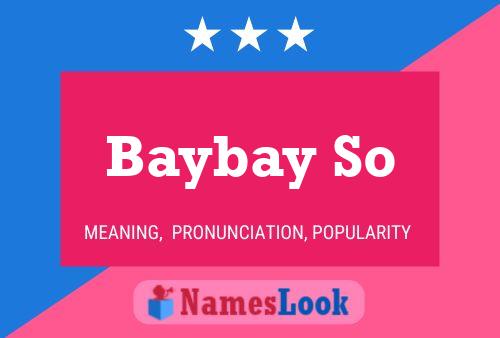 Baybay So Name Poster