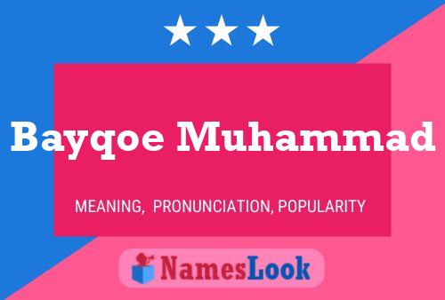 Bayqoe Muhammad Name Poster