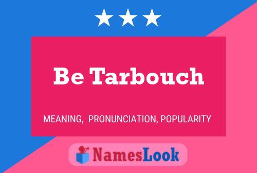 Be Tarbouch Name Poster