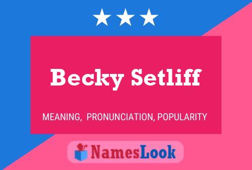 Becky Setliff Name Poster