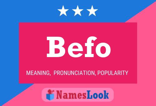 Befo Name Poster