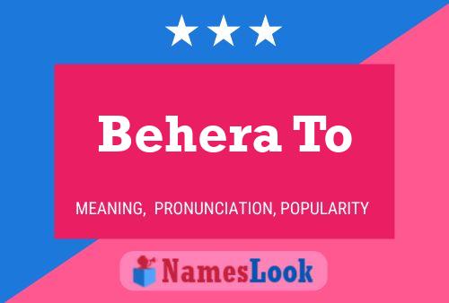 Behera To Name Poster