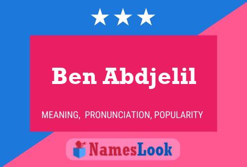 Ben Abdjelil Name Poster