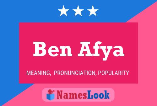 Ben Afya Name Poster