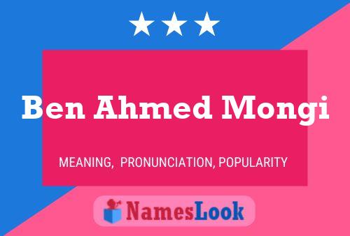 Ben Ahmed Mongi Name Poster