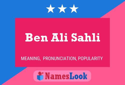 Ben Ali Sahli Name Poster