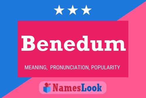 Benedum Name Poster