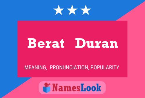 Berat   Duran Name Poster