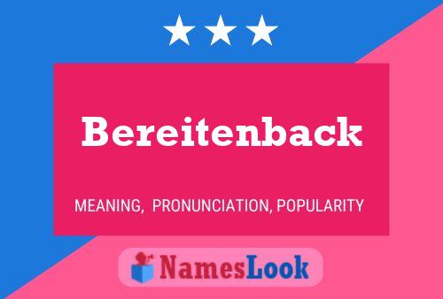 Bereitenback Name Poster