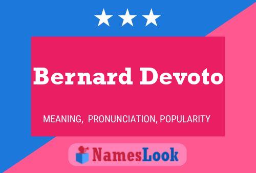 Bernard Devoto Name Poster