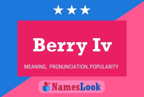 Berry Iv Name Poster