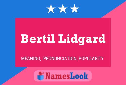 Bertil Lidgard Name Poster