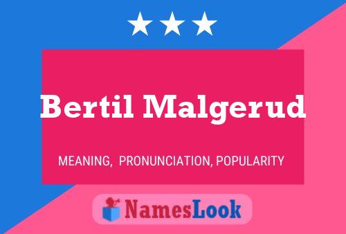 Bertil Malgerud Name Poster