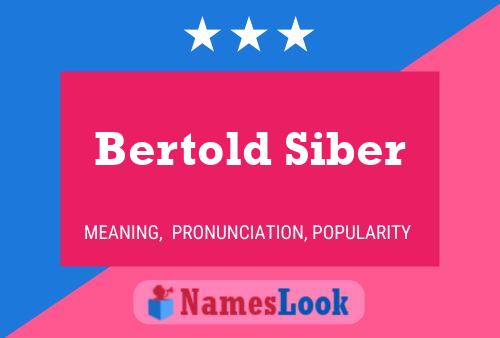 Bertold Siber Name Poster