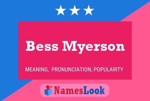 Bess Myerson Name Poster