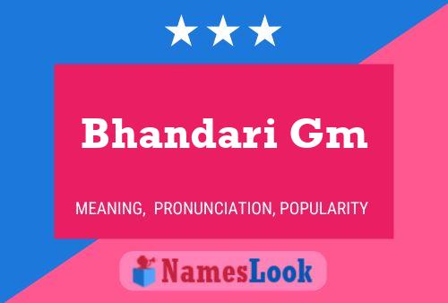 Bhandari Gm Name Poster