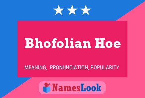 Bhofolian Hoe Name Poster