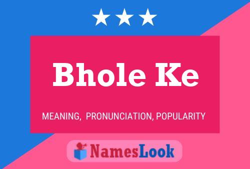 Bhole Ke Name Poster