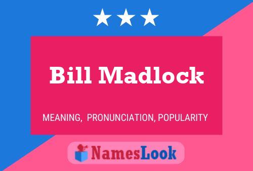 Bill Madlock Name Poster