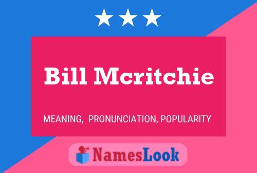 Bill Mcritchie Name Poster