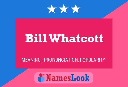 Bill Whatcott Name Poster