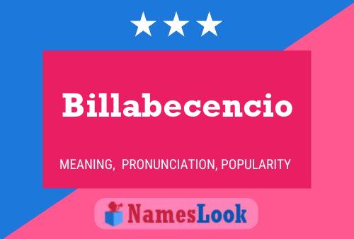 Billabecencio Name Poster