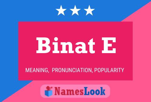 Binat E Name Poster