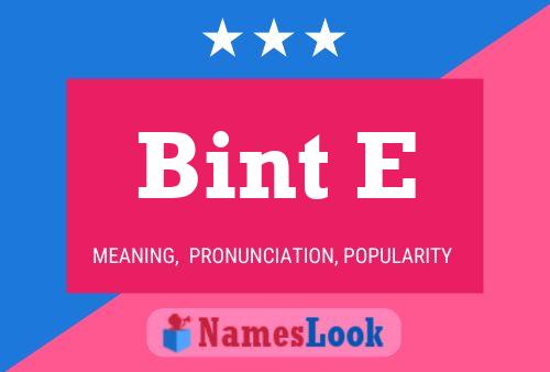 Bint E Name Poster