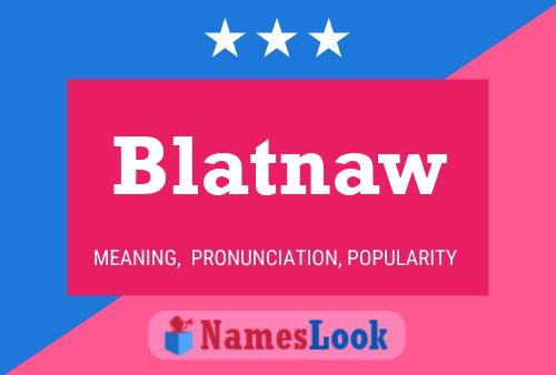 Blatnaw Name Poster