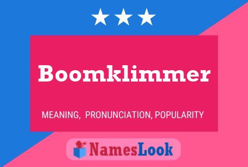 Boomklimmer Name Poster