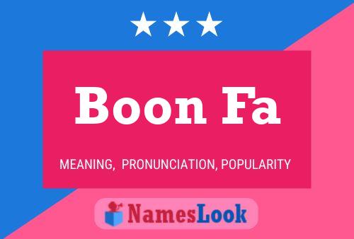 Boon Fa Name Poster