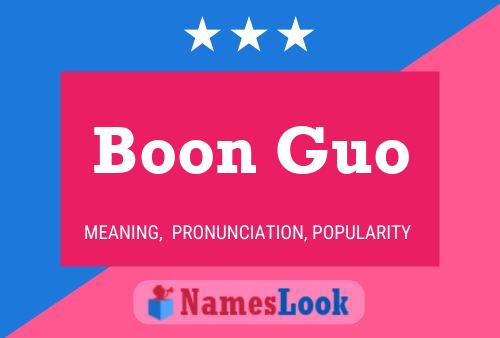 Boon Guo Name Poster