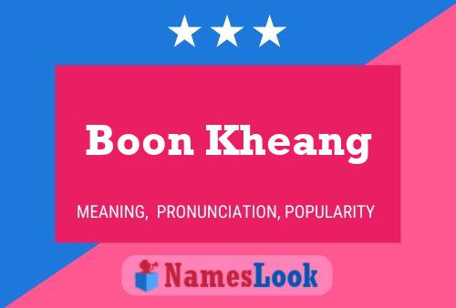 Boon Kheang Name Poster