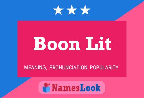 Boon Lit Name Poster