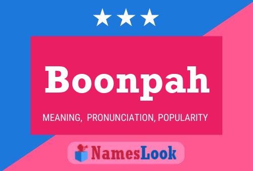 Boonpah Name Poster