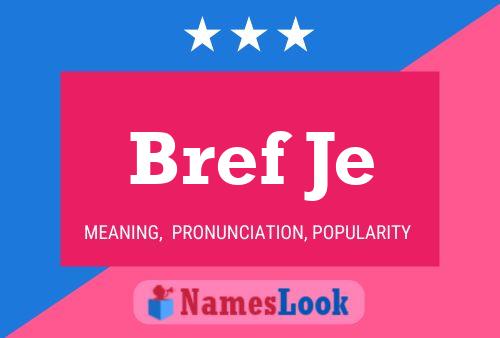 Bref Je Name Poster