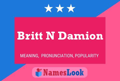 Britt N Damion Name Poster