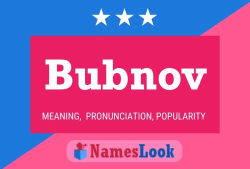 Bubnov Name Poster