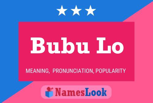 Bubu Lo Name Poster