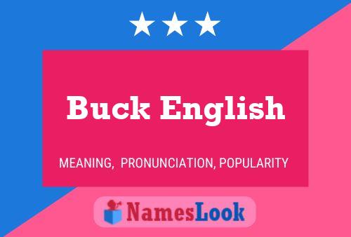 Buck English Name Poster