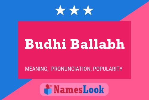 Budhi Ballabh Name Poster