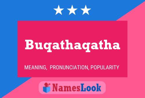 Buqathaqatha Name Poster