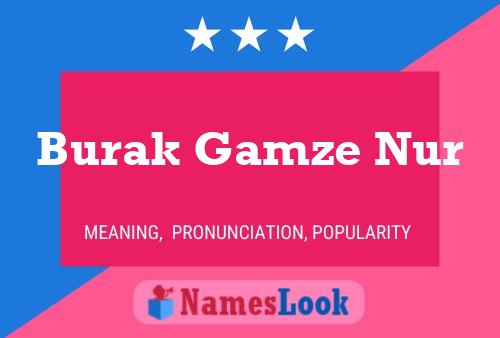 Burak Gamze Nur Name Poster