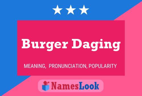 Burger Daging Name Poster