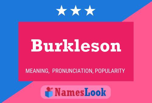 Burkleson Name Poster