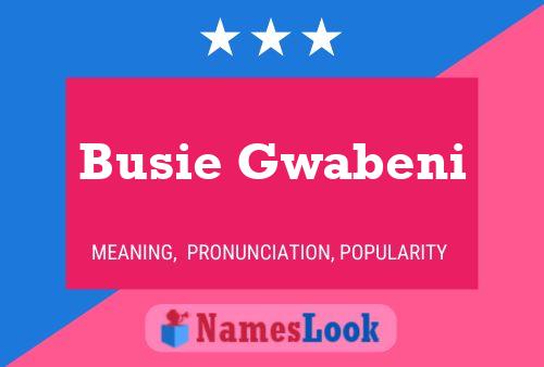 Busie Gwabeni Name Poster