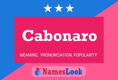 Cabonaro Name Poster