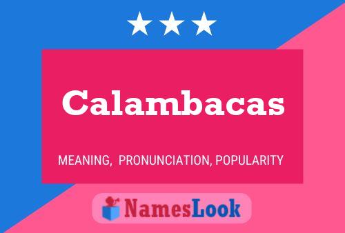 Calambacas Name Poster